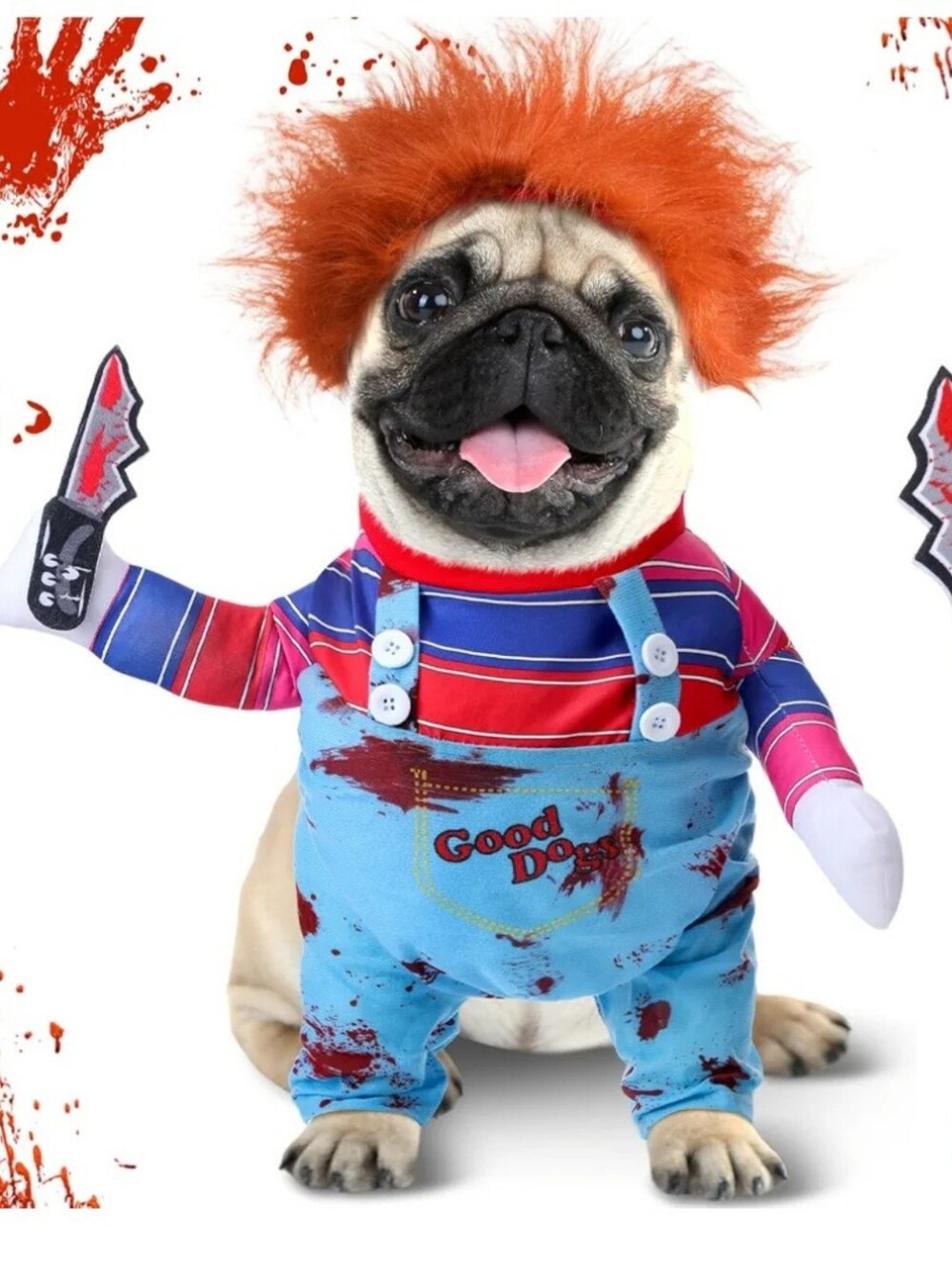 Halloween Pet Dog Costume, Cosplay Dog Outfit, Funny Bloody Knife Dog Size M